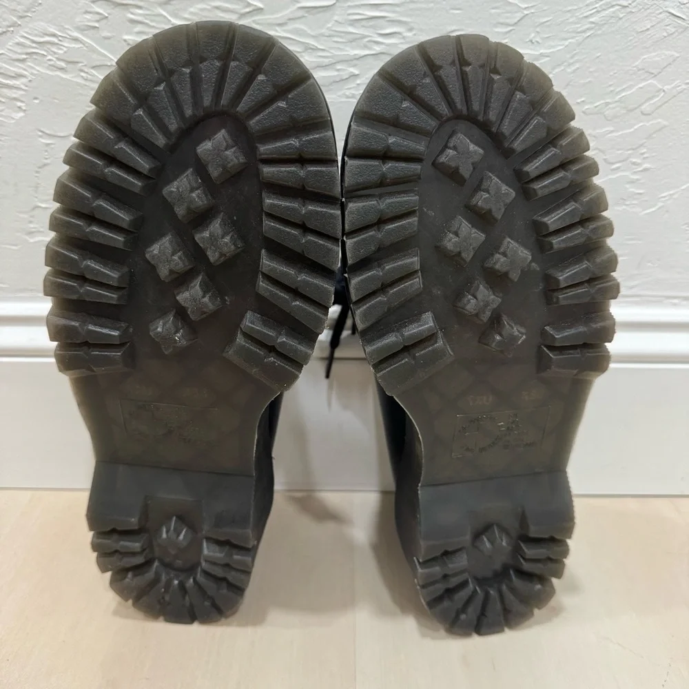 EUC Dr Martens 30651 Vegan Black Platform Oxfords Women US 9 EU 41 Like New
